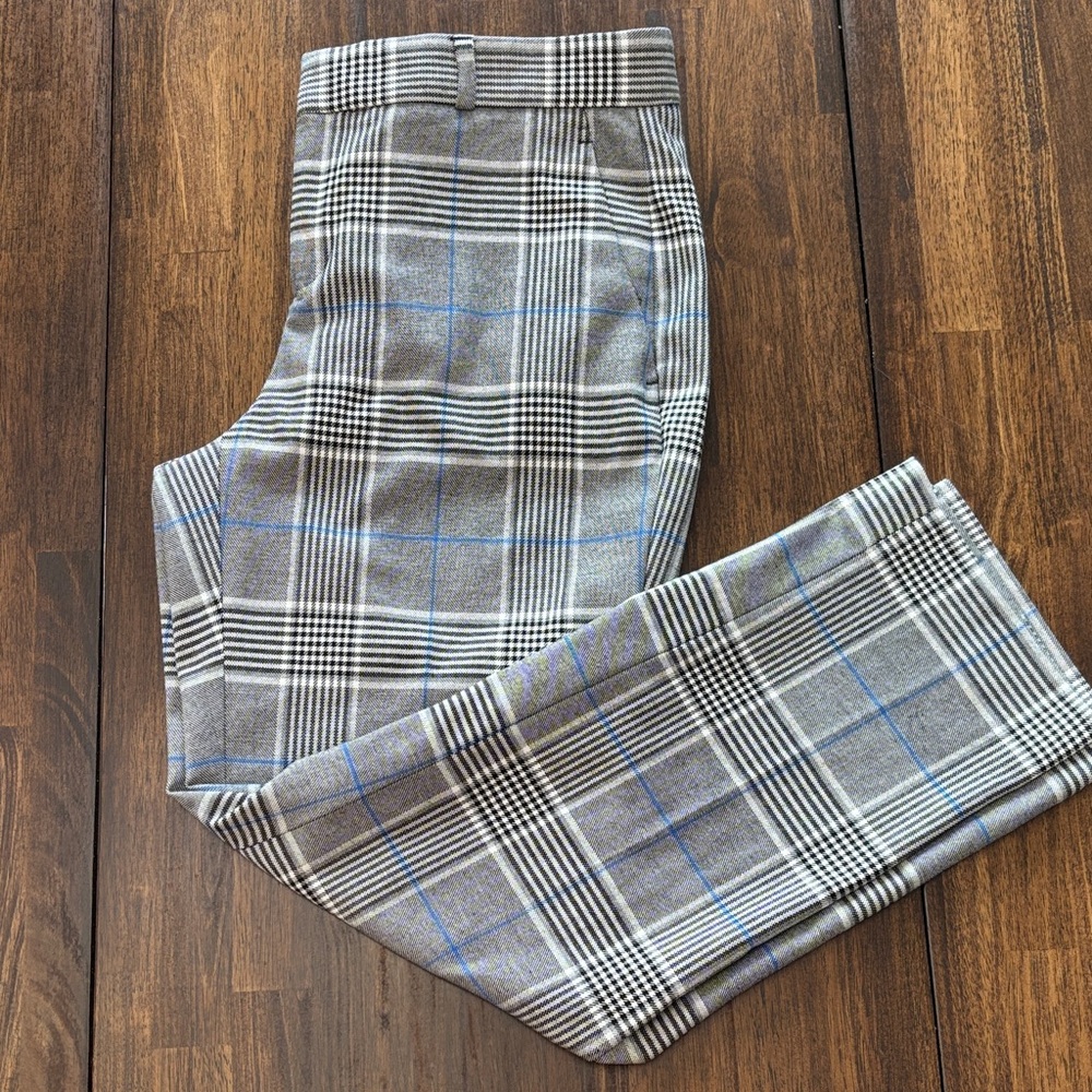 Banana Republic Gray and Blue Plaid Dress Pants